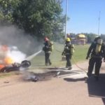 MIRÁ EL VIDEO: Fuerte accidente entre una moto y un camión