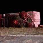 RUTA 66 – Se descompuso y tumbó con el camión