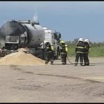 VIDEO – Se incendió un camión de pavimento