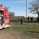 Incendio de pastizales a la vera de Ruta 13