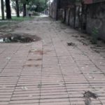 Precaución por el desmoronamiento de pozos ciegos