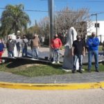 La mesa sindical depositó una palma en el Monumento a los Trabajadores