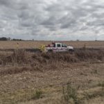 Incendio en un campo al norte de la ciudad
