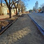 Se hormigona un nuevo tramo de la obra de Bv. América