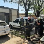Principio de incendio en el depósito de una casa