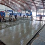 ETAPA 2 Y 3 – Hormigonean en el estadio de voley de Trebolense para luego colocar el piso flotante