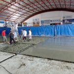 GIMNASIO DE TREBOLENSE – Se completó el hormigoneado de base del estadio de voley