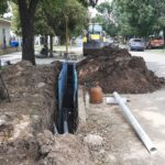 La Cooperativa realizó trabajos de riesgo, cambiando cañerías