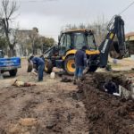 Recambio de cañerías en las calles de la ciudad