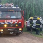 Principio de incendio en patio de vivienda