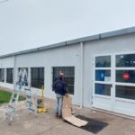 Trabajos de pintura del SUM de Trebolense