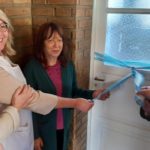 Berra acompañó la inauguración de una nueva cocina en el «Sagrado Corazón» de Pellegrini