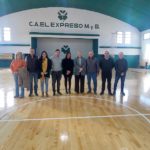 La vice gobernadora visitó la obra de la cancha de básquet de El Expreso