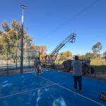 Trebolense avanza con la renovación de la cancha de pádel N°1