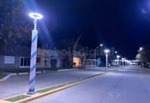 La Municipalidad avanza en la modernización de luminarias led en los canteros de Bv. América